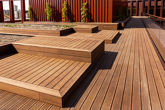 WoodHub, tag terrasse i Bambus